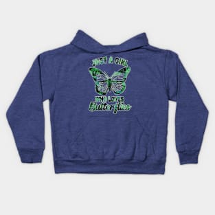 just a girl who loves butterfly 4 Kids Hoodie